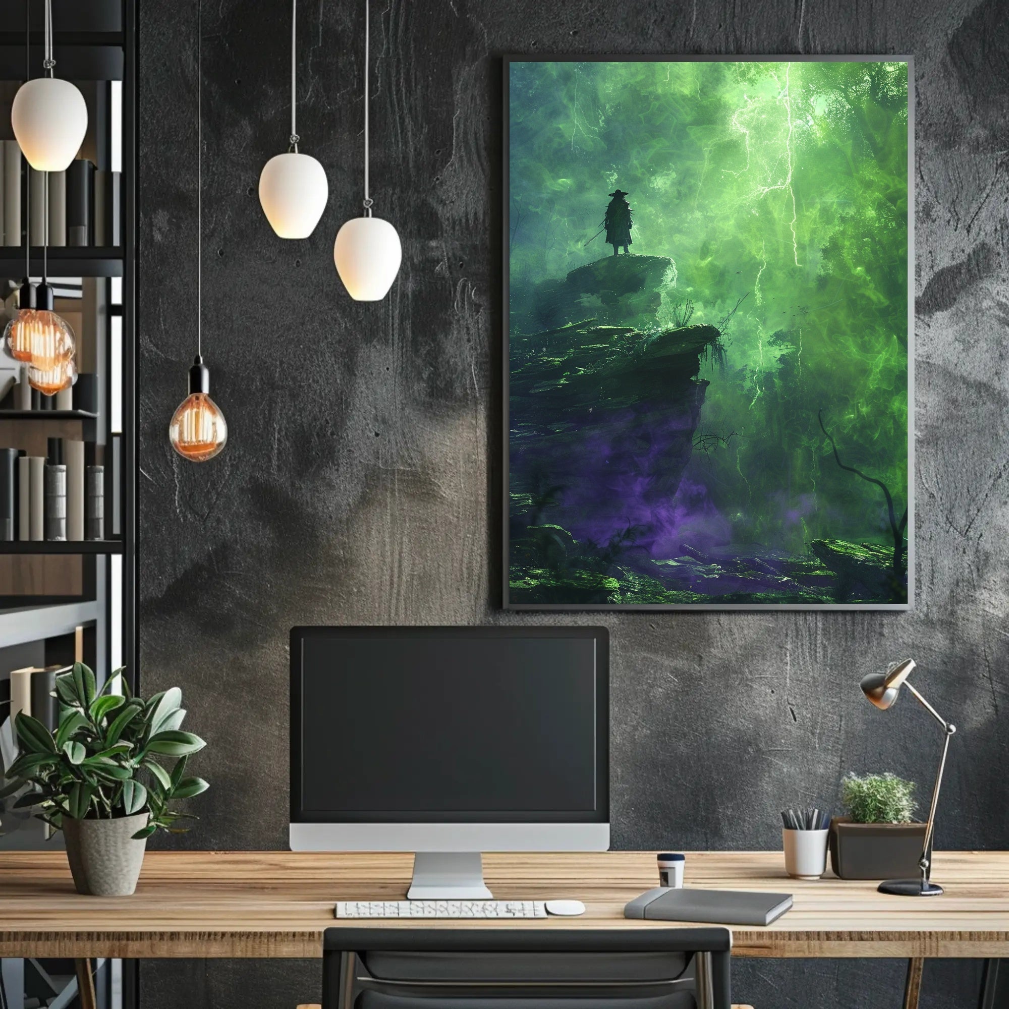 Mystical Adventurer on Enigmatic Forest Edge Fantasy or Mythology Poster PosterGoat