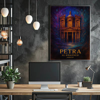 Al Khazneh Petra Travel Poster Vintage Wall Art