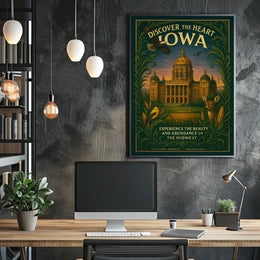 Iowa Beauty Vintage Architecture Wildlife Poster