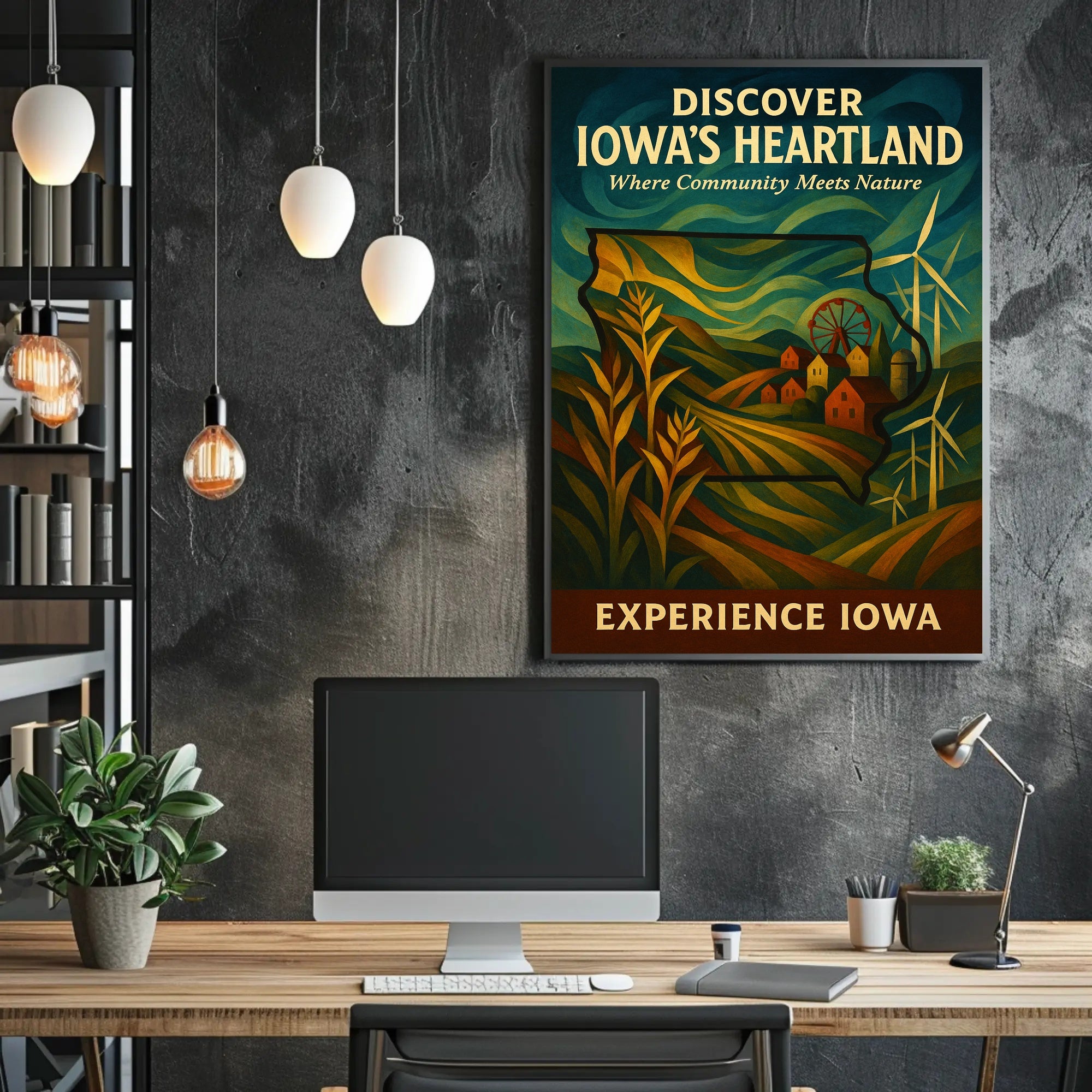 Iowa Tourism: Nature and Community, Travel Poster