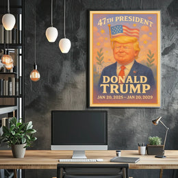 Donald Trump Guardian White House Patriotism Digital Painting Cinematic Vision Leadership Poster