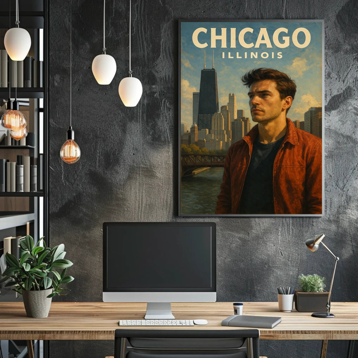 Chicago Skyline Portrait Poster
