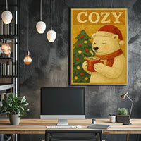 Cozy Holiday Bear Poster