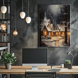 Winter Wonderland Cottage Poster