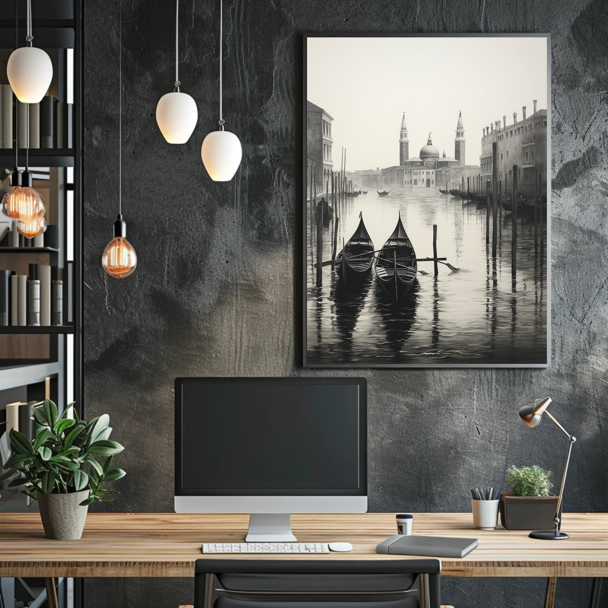 Gondolas On A Venetian Canal Poster