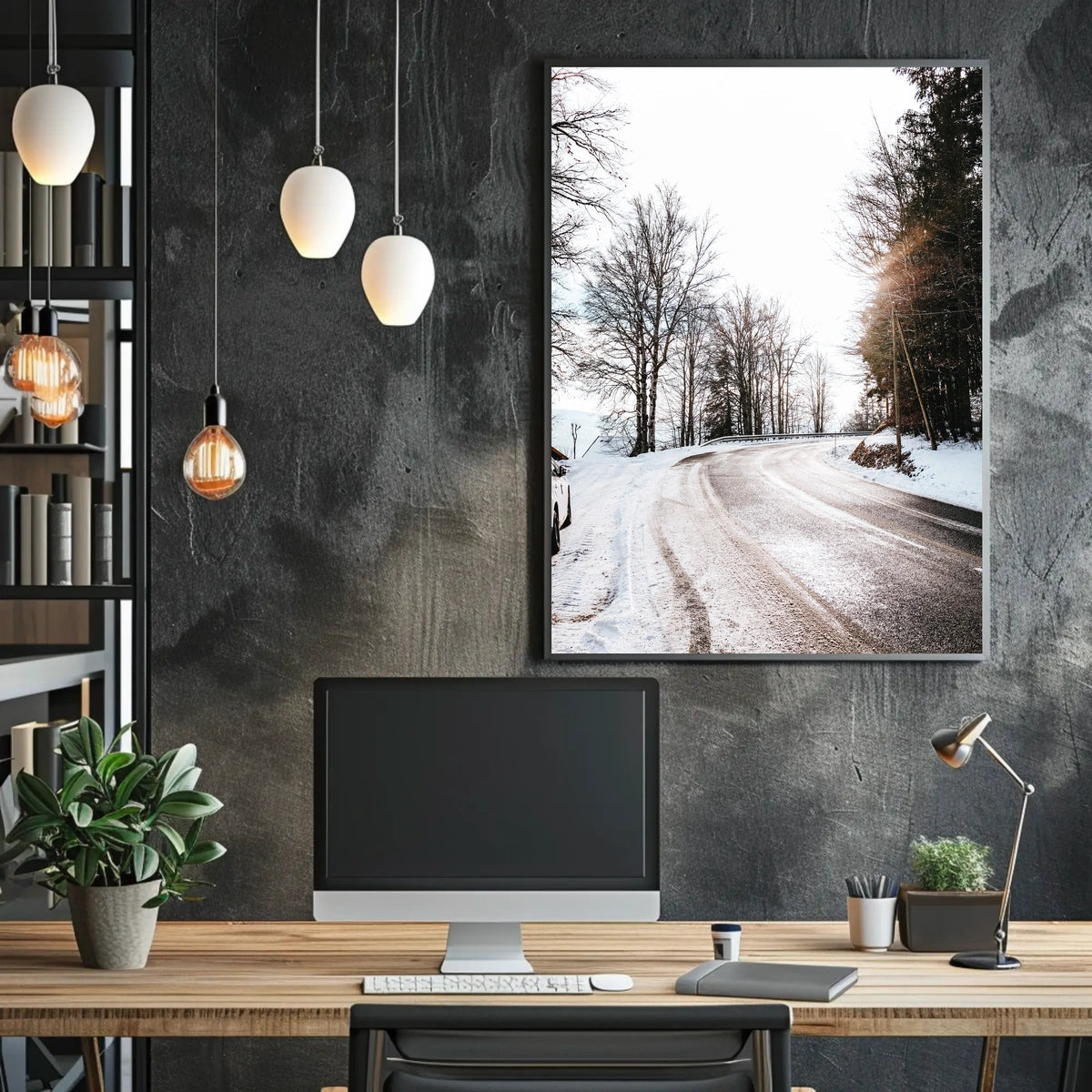 Winter Roadscape Poster