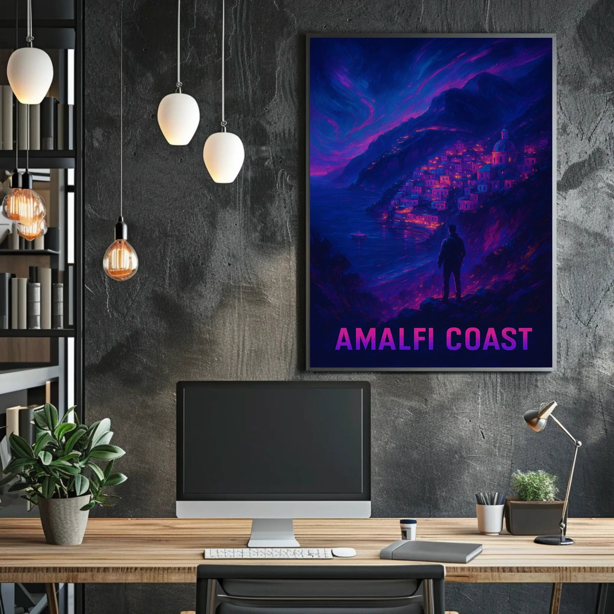 Amalfi Coast Enchanting Nightscape Poster
