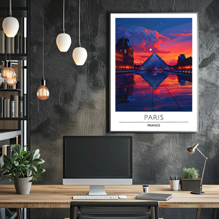 Louvre Pyramid Paris Cityscape Poster