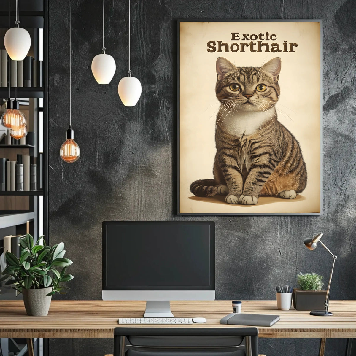 Exotic Shorthair Cat Portrait Photography Realism Poster