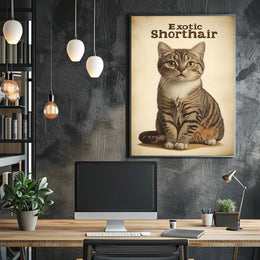 Exotic Shorthair Cat Portrait Photography Realism Poster