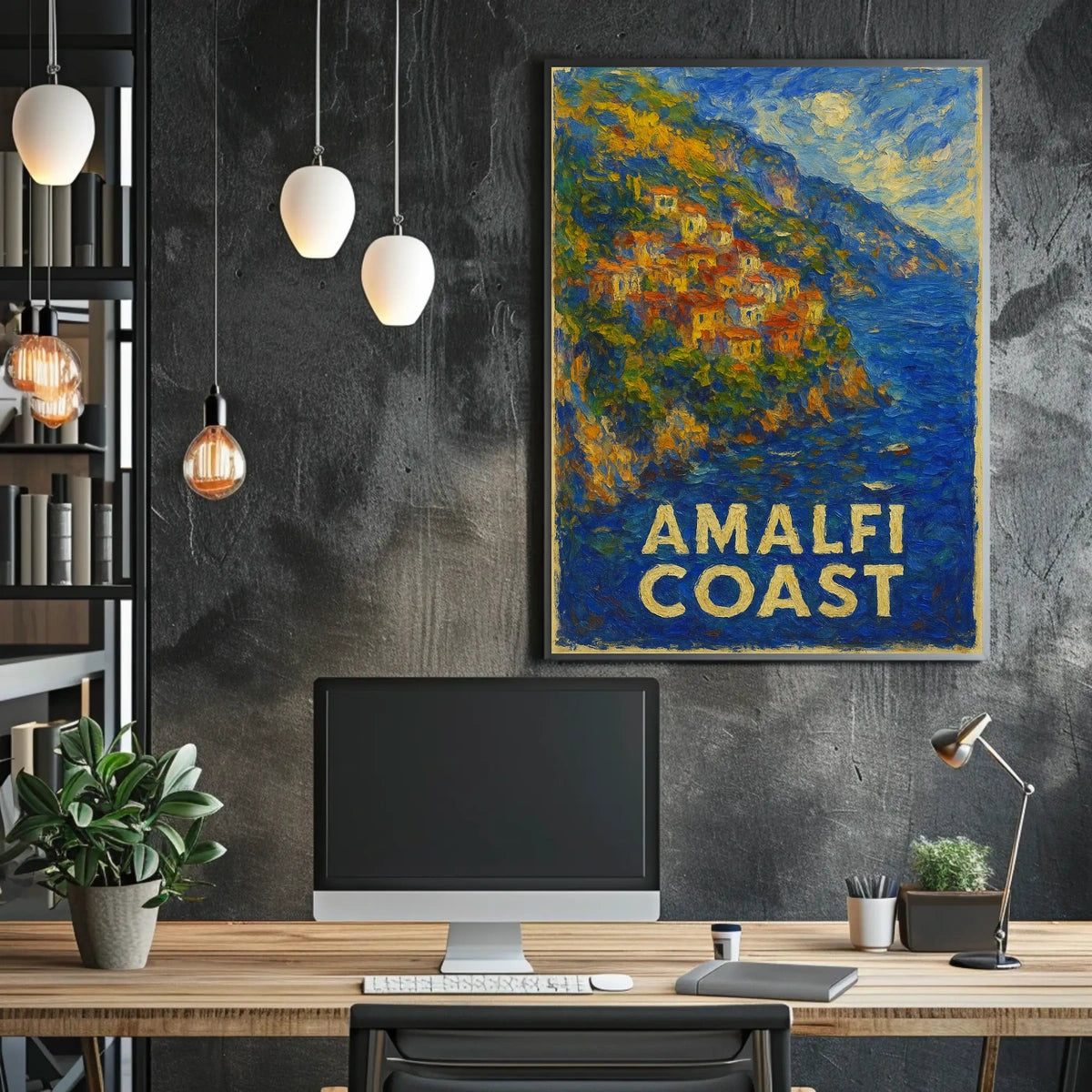 Amalfi Coast Impression Poster Wall Art 18x24 Home Decor