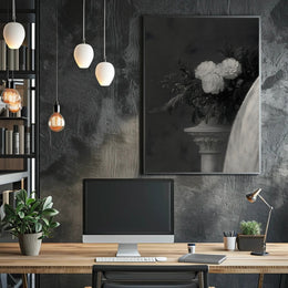 Classical Elegance with Decorative Column Artistic Poster PosterGoat