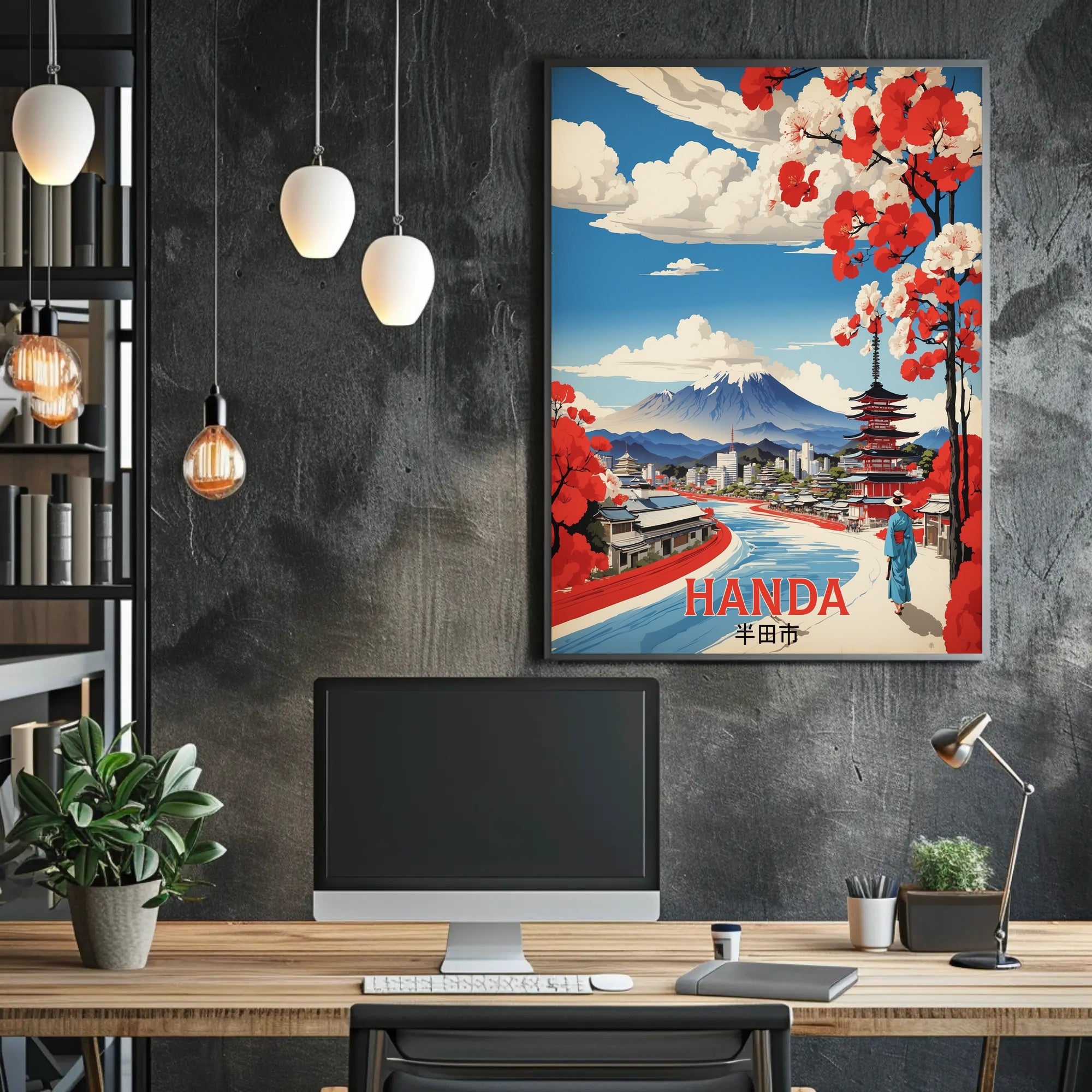 Japanese Cultural Beauty Poster with Traditional and Modern Influences
