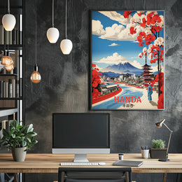 Japanese Cultural Beauty Poster with Traditional and Modern Influences