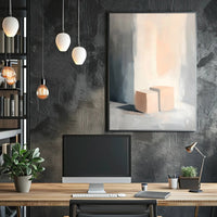 Abstract Cubes Poster Modern Minimalist Wall Art