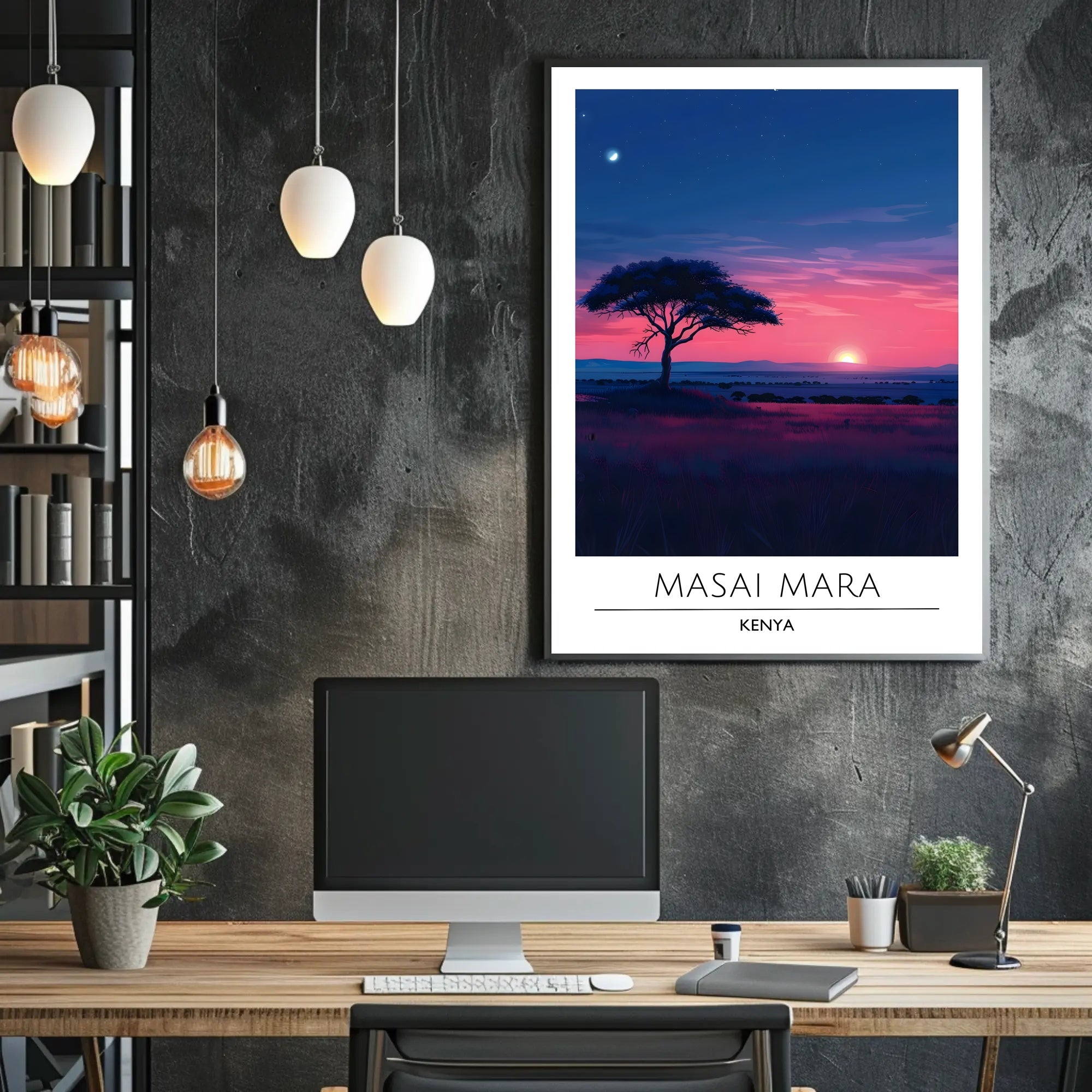 Masai Mara Sunset Travel Poster