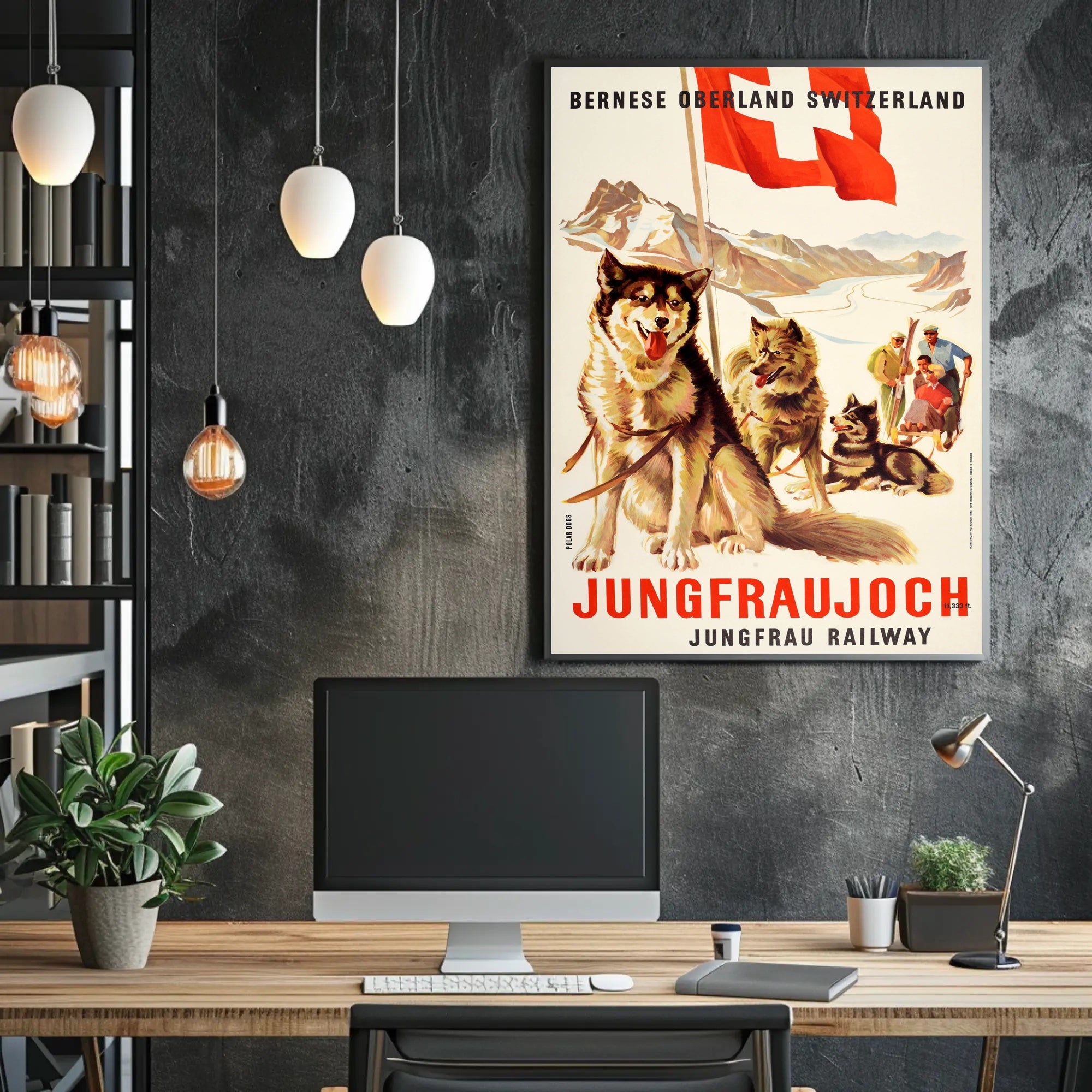 Jungfrau Railway Vintage Swiss Travel Adventure Poster PosterGoat