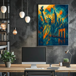 New York City Architecture Poster Abstract Wall Art