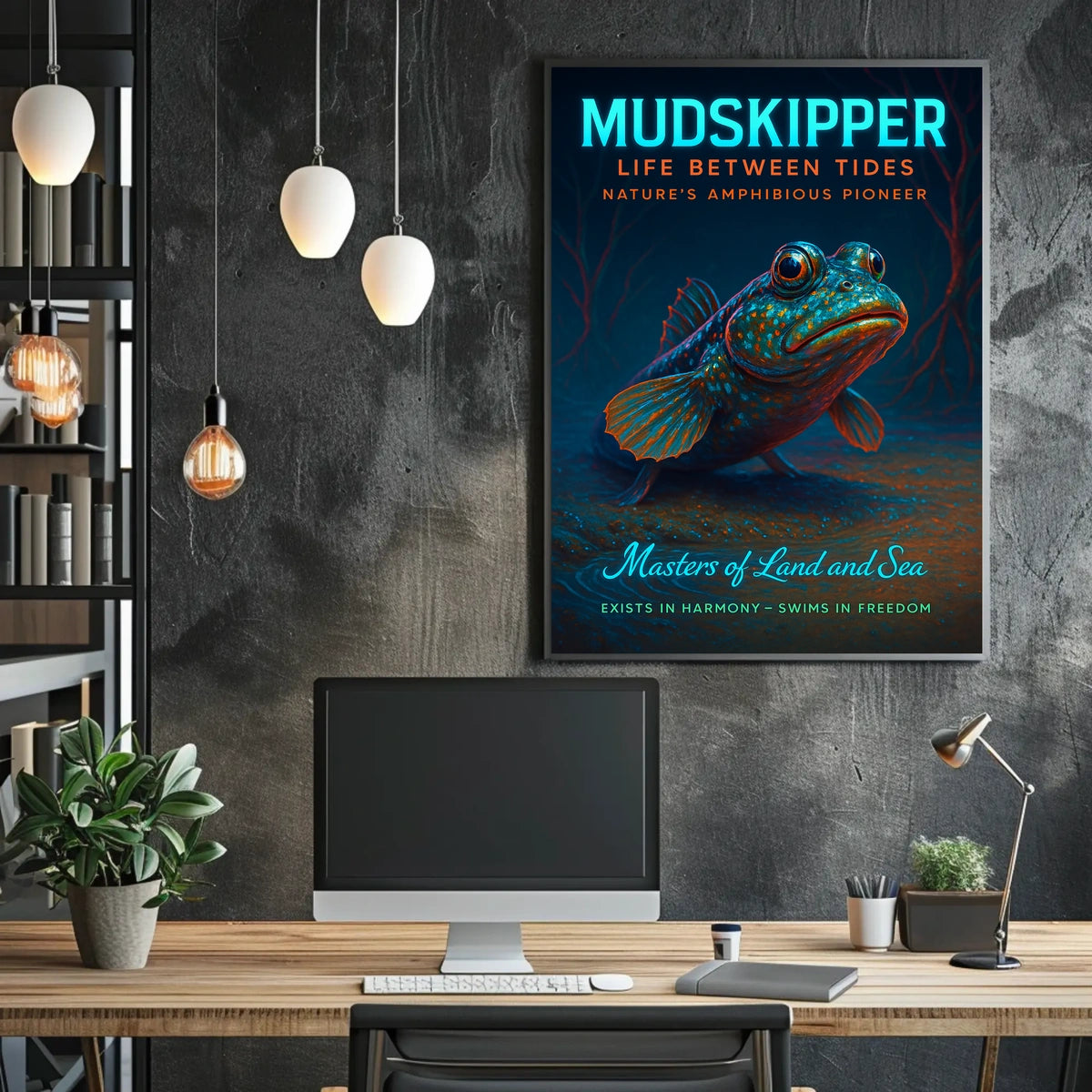 Mudskipper Photorealism: Inspiring Animal Poster