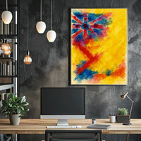 Abstract Union Jack Watercolor Poster