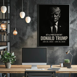 Trump Resolute Leadership Cinematic Portrait Patriot State Pride Home Decor Poster