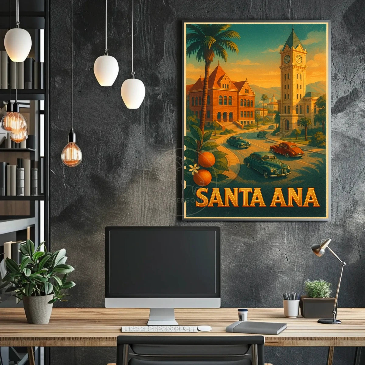 Santa Ana Nostalgic Travel Poster