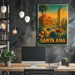Santa Ana Nostalgic Travel Poster