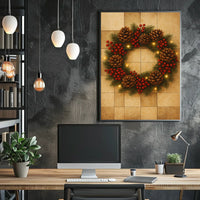 Festive Holiday Wreath Poster