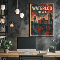 Waterloo, Iowa Vintage Vintage Poster