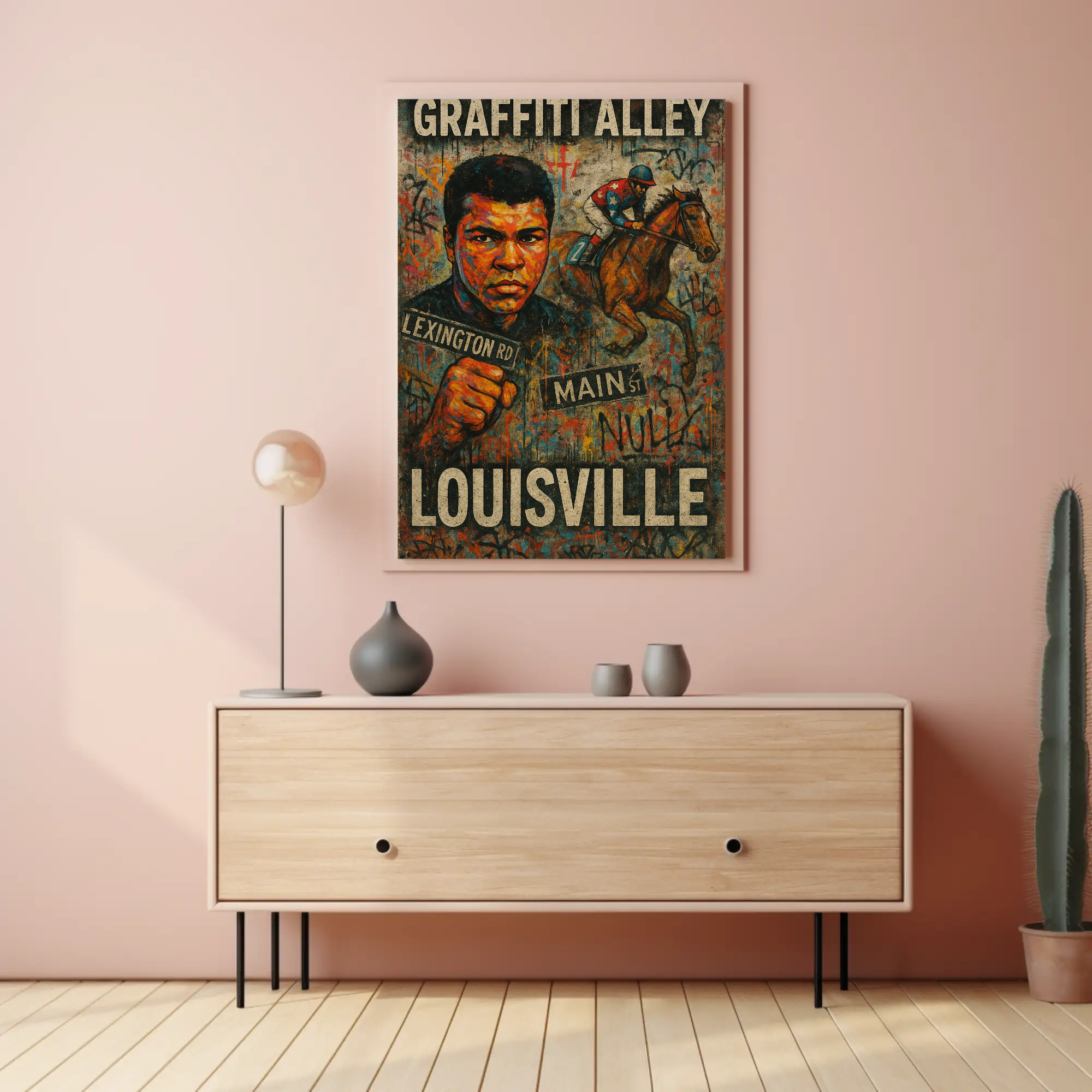 Graffiti Alley: Dynamic Louisville Street Art Sports Poster