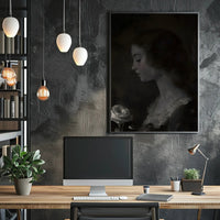 Serene Vintage Woman Art with Romantic Era Touch - Artistic Poster PosterGoat