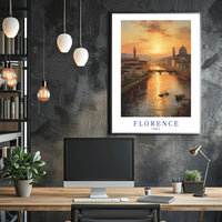 Florence Cityscape at Sunset: Urban or Cityscape Poster PosterGoat