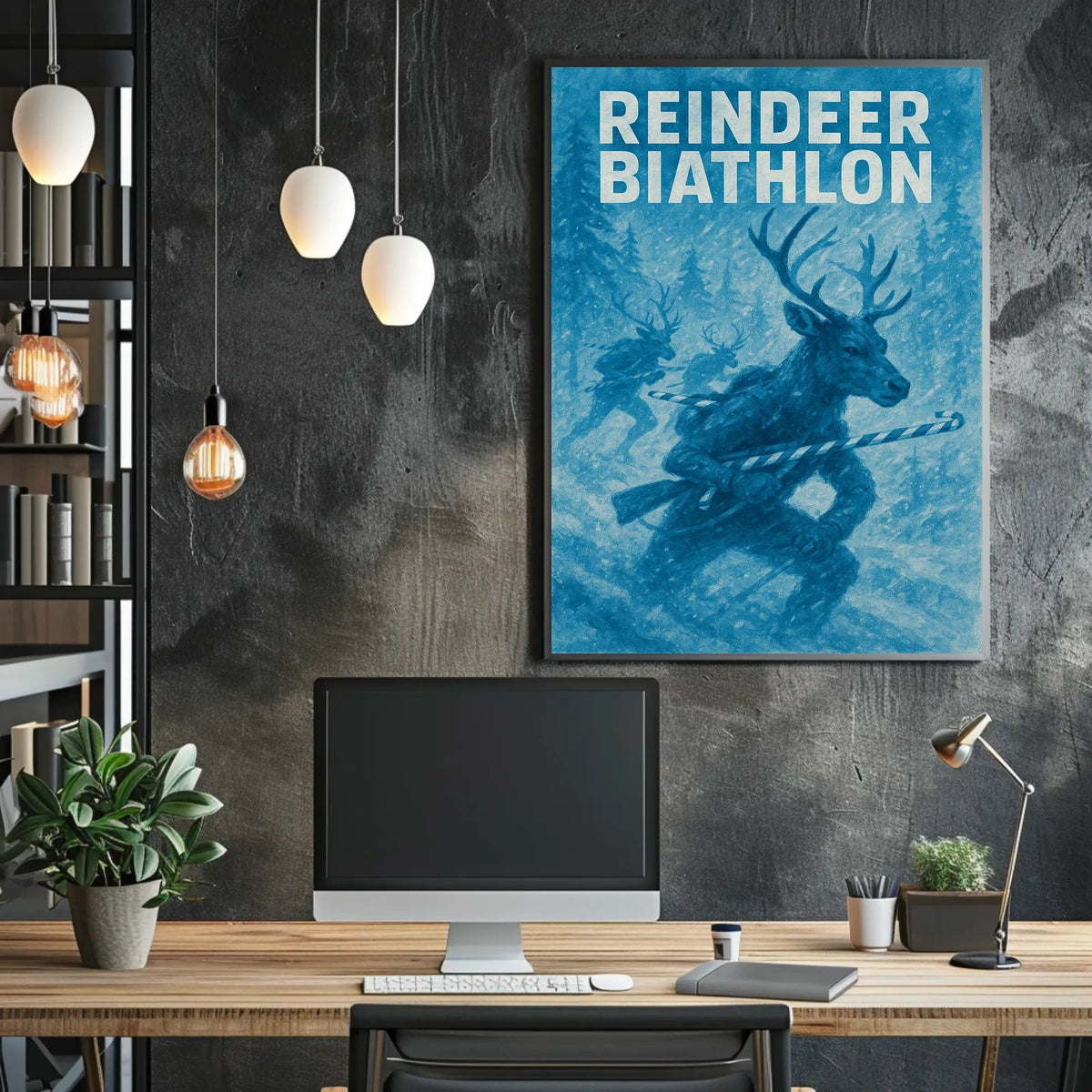 Reindeer Biathlon Poster