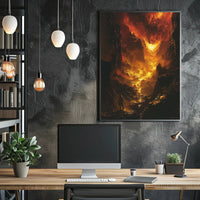 Epic Fiery Realm Adventure Poster - Fantasy or Mythology Poster PosterGoat