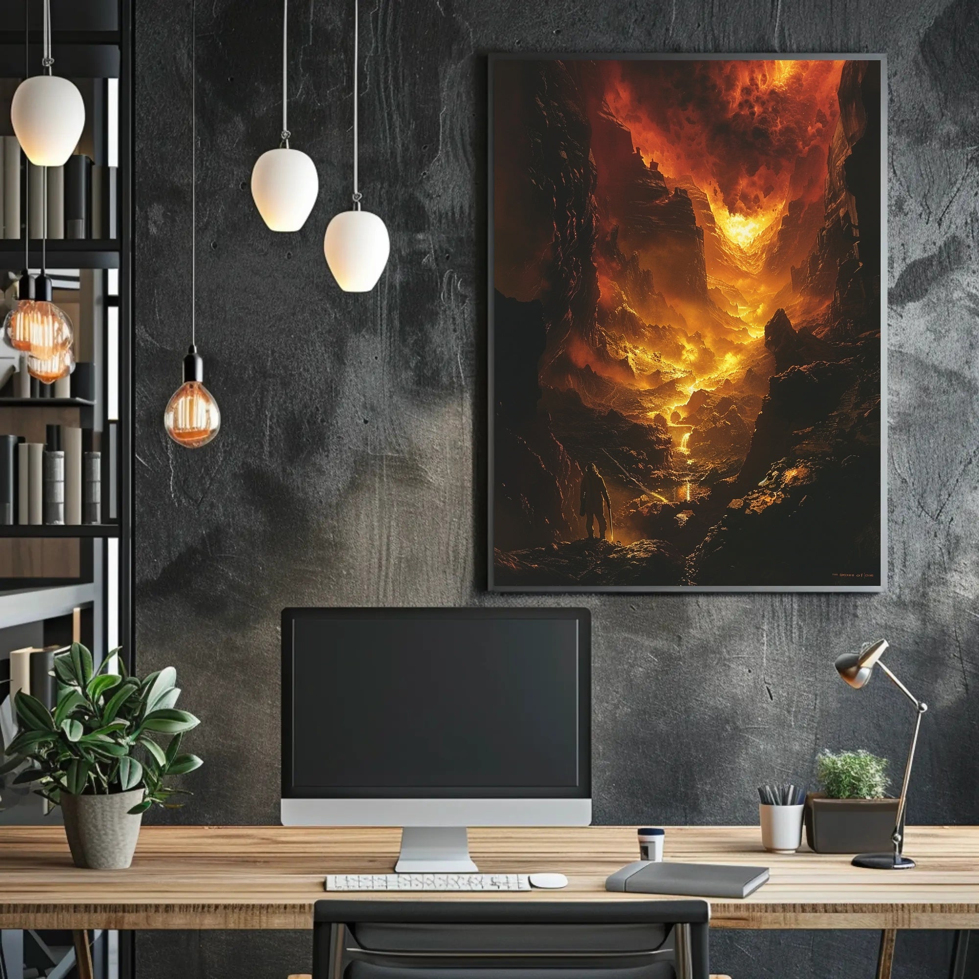 Epic Fiery Realm Adventure Poster - Fantasy or Mythology Poster PosterGoat