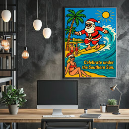 Surfing Santa Celebration Poster