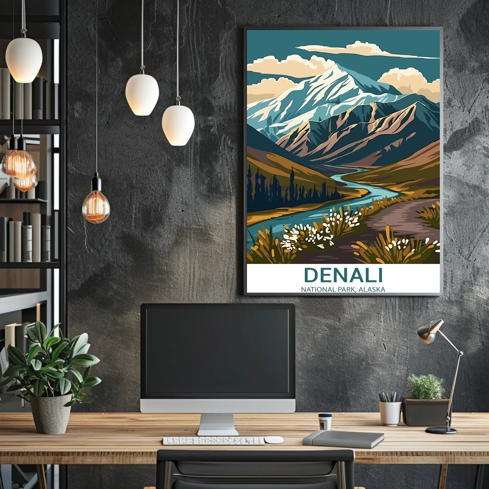 Majestic Denali National Park Scenic Mountain Poster