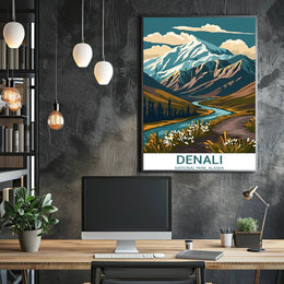 Majestic Denali National Park Scenic Mountain Poster