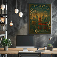 Tokyo Vintage Travel Poster Wall Art Print