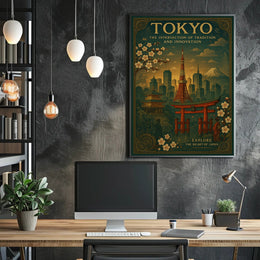 Tokyo Vintage Travel Poster Wall Art Print