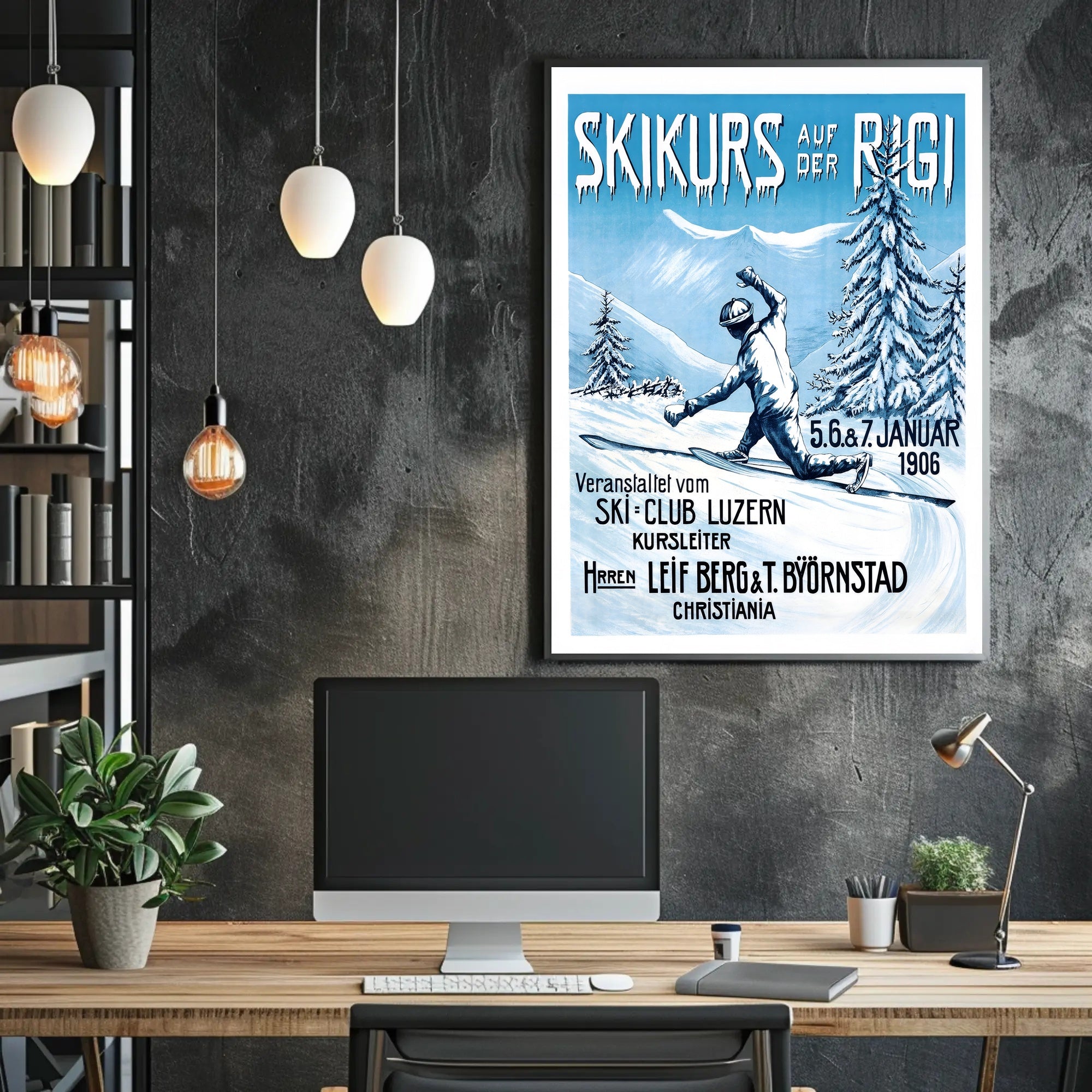 Ski Course on Mount Rigi Poster PosterGoat