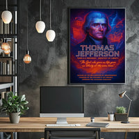 Thomas Jefferson Neon Art Historical Presidential Poster PosterGoat