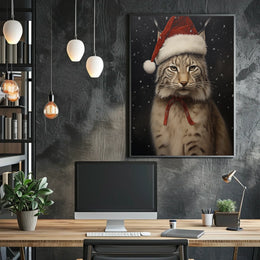Festive Lynx In Winter Wonderland Poster