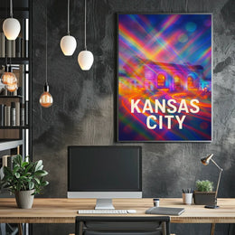 Kansas City Skyline Vibrant Expressionism Poster