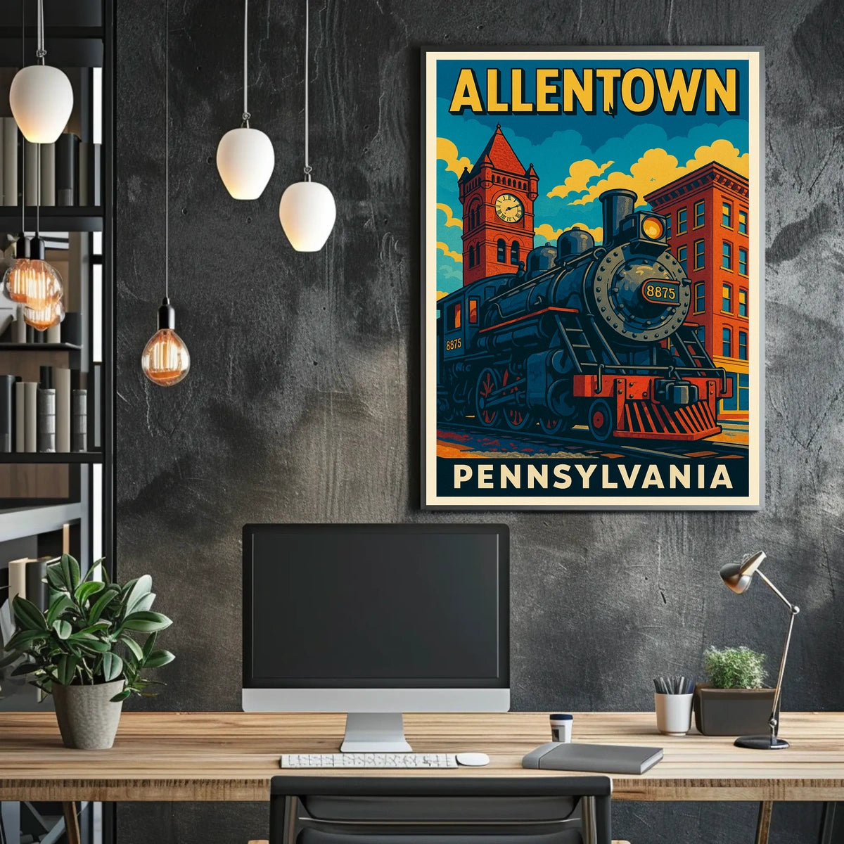 Allentown, Pennsylvania Vintage Travel Poster