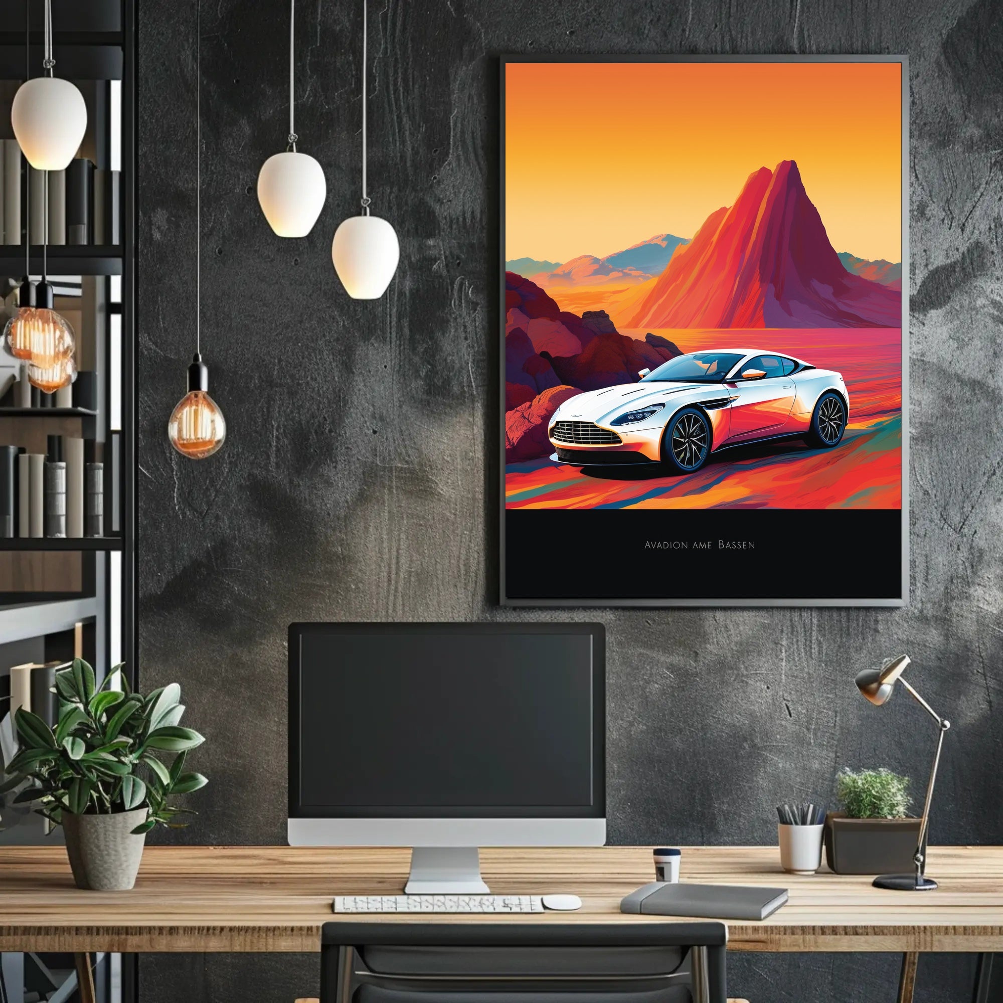 Sleek Modern Sports Car Futuristic Sci-Fi Poster