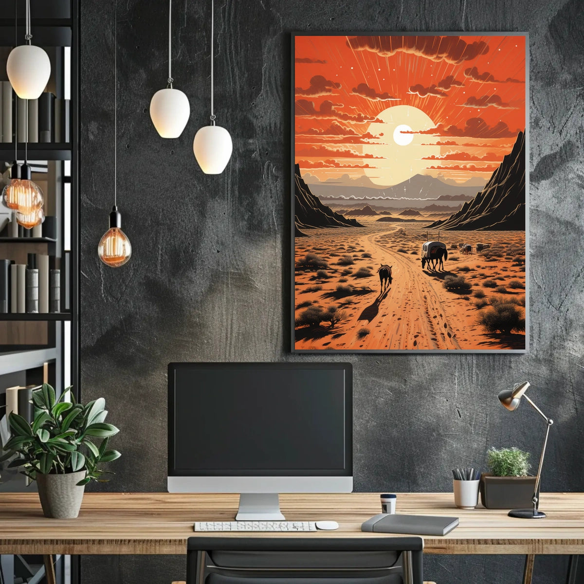 Desert Adventure in Vintage Western Travel Poster