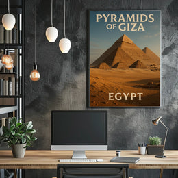 Egyptian Pyramids Historical Travel Photorealism Poster