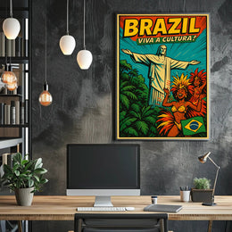 Brazilian Carnival Vibrance Vintage Cultural or Heritage Poster