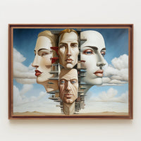Surreal Faces Architecture Futuristic Sci-Fi Poster